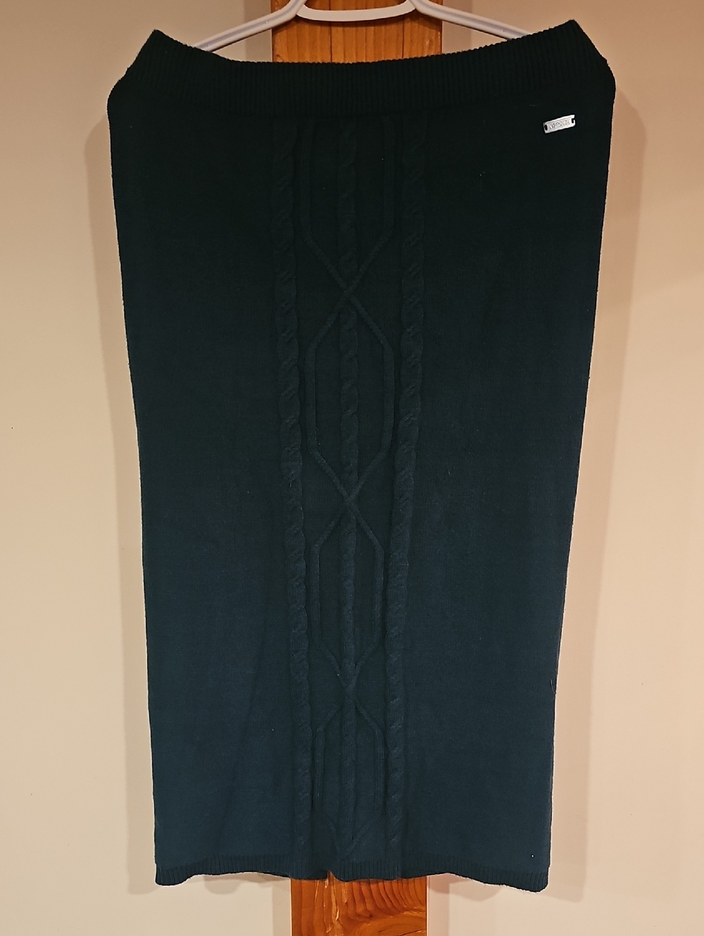 Mexx Dark Green Cable-Knit Midi Skirt